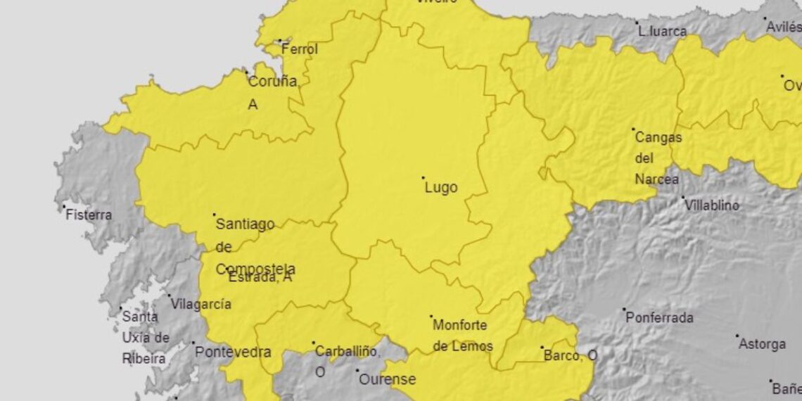 La Aemet activa la alerta por fuertes tormentas y lluvias en casi 200 concellos de Galicia