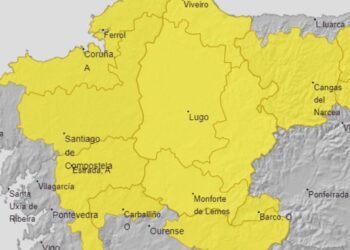 La Aemet activa la alerta por fuertes tormentas y lluvias en casi 200 concellos de Galicia