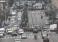 Atasco en una de las salidas de Vigo tras la avería de un camión de grandes dimensiones