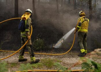 Más de 260 hectáreas arrasadas en Galicia entre los incendios de Ribas de Sil, Vimianzo y Laxe