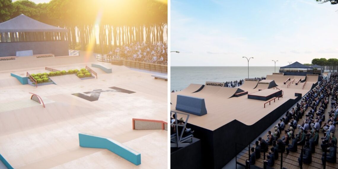 Así cambiará la panorámica de Samil durante O Marisquiño para ser un gran recinto de deporte urbano