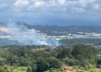 Alarma en O Porriño por un incendio forestal declarado en Pontellas
