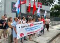Protesta en un supermercado Dia de Vigo por los salarios: "Queremos cobrar polo convenio provincial"