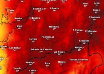 La Xunta mantiene la alerta roja en 120 concellos de Galicia y el área de Vigo supera los 40 grados