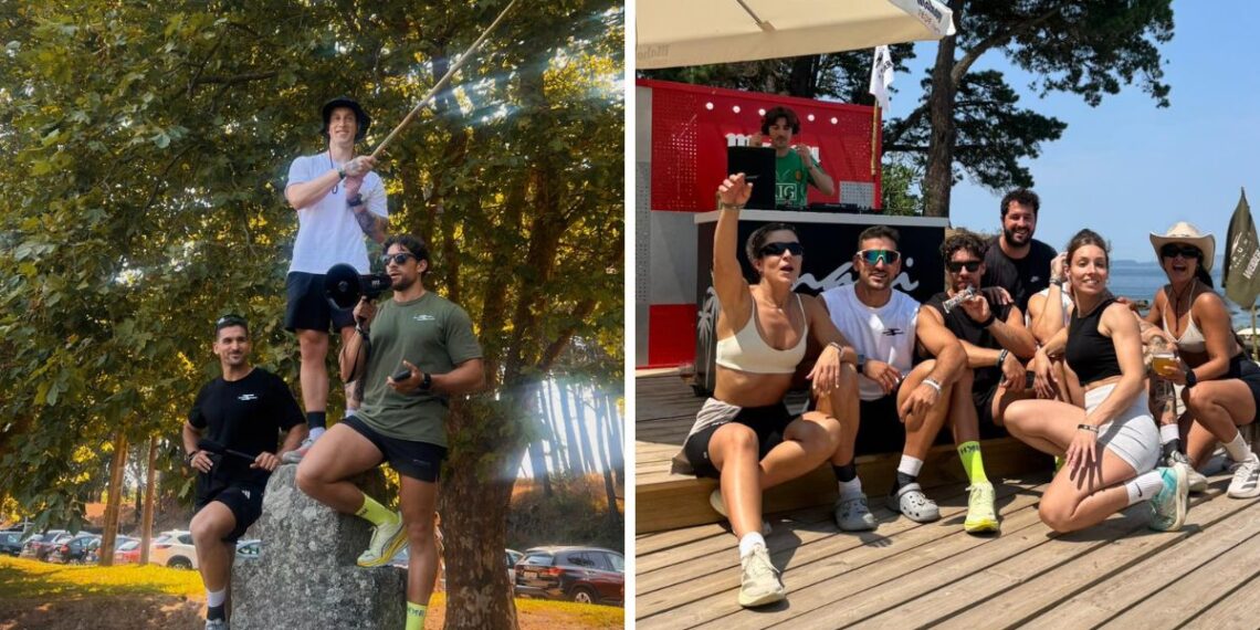 Casi 200 personas corren en Samil al ritmo de un DJ en bicicleta, el club que une running y fiesta en Vigo