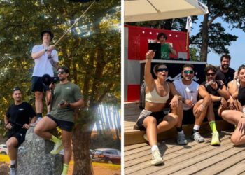 Casi 200 personas corren en Samil al ritmo de un DJ en bicicleta, el club que une running y fiesta en Vigo