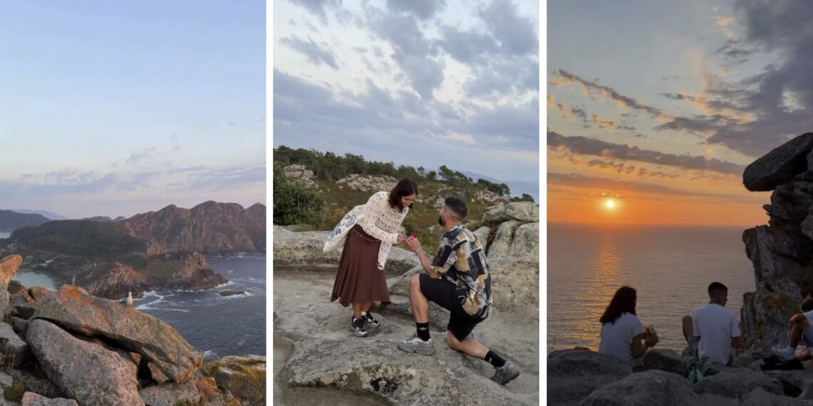 El paraíso de Vigo se vuelve viral con una mágica pedida de mano de película