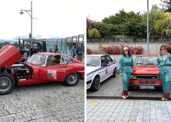 Los vehículos históricos del Rally das Donas vuelven a tomar el CC Gran Vía de Vigo como punto de partida