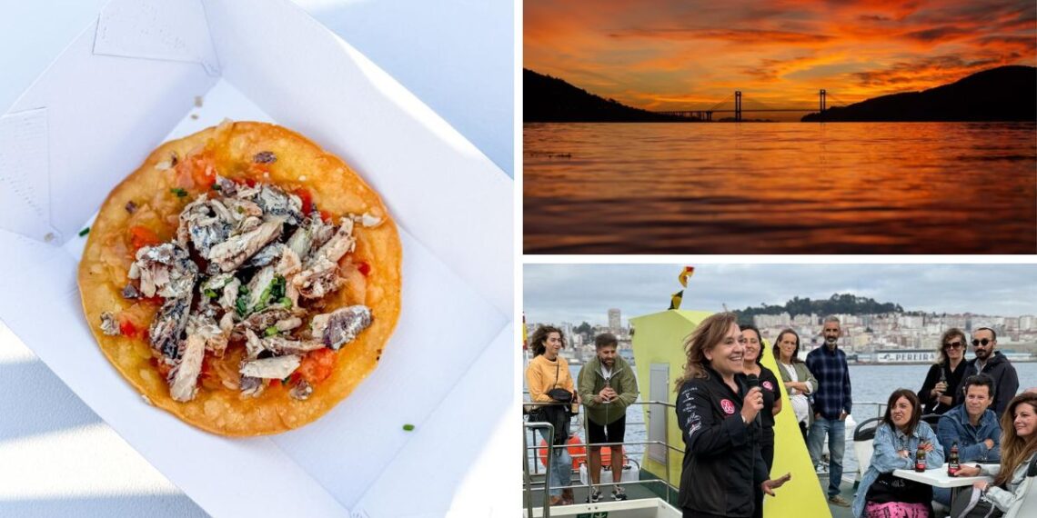 Una degustación en barco, música y atardecer, vuelve la experiencia gastronómica en plena Ría de Vigo