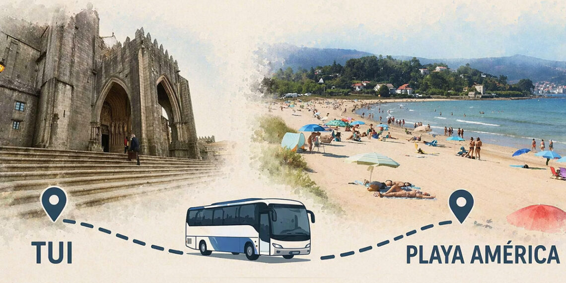 En marcha la ruta exprés de bus que une Tui con Praia América: estos son los horarios